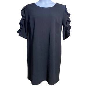Cato little black dress with statment lace flutter sleeves women's 16